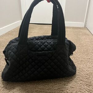 MZ Wallace Quilted Black Tote Bag with Top Handles
